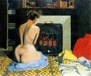 Naked Woman Before Salamander Stove Felix  Vallotton